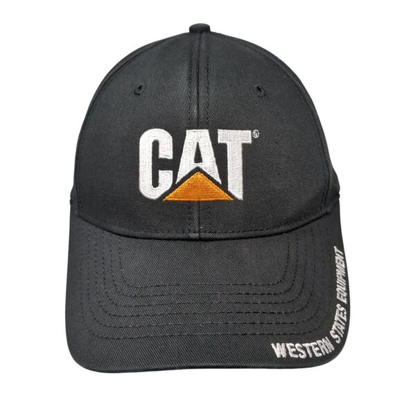 CAT Western States Equipment Black OS Adjustable Embroidered 6 Panel Cotton - Picture 1 of 8